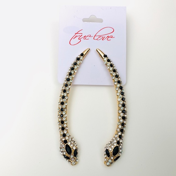 Snake Earring With Stones - Picture 3 of 4